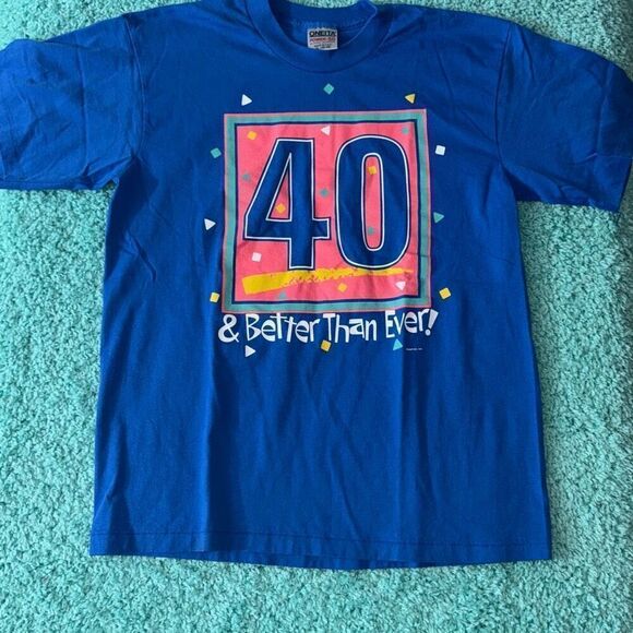 Vintage 90’s 40th birthday single stitch t shirt oneita size xl men’s single sti - Picture 1 of 5